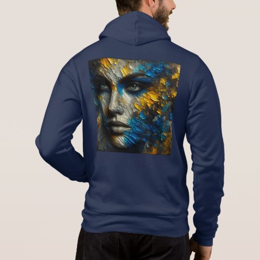Mannen Bella+Canvas Full-Zip - Abstracte Art 6 Hoo Hoodie (Achterkant)