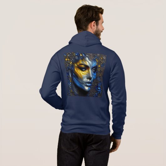 Mannen Bella+Canvas Full-Zip - Abstracte Art 7 Hoo Hoodie (Achterkant volledig)