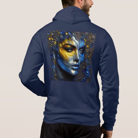 Mannen Bella+Canvas Full-Zip - Abstracte Art 7 Hoo Hoodie (Achterkant)