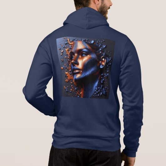 Mannen Bella+Canvas Full-Zip - Abstracte Art 8 Hoo Hoodie (Achterkant)