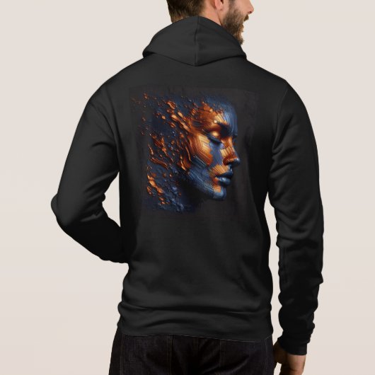Mannen Bella+Canvas Full-Zip - Abstracte kunst 2 Hoodie (Achterkant)