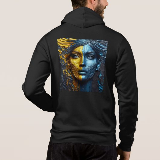 Mannen Bella+Canvas Full-Zip - Abstracte kunst 3 Hoodie (Achterkant)