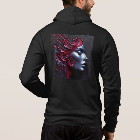 Mannen Bella+Canvas Full-Zip - Abstracte kunst 4 Hoodie (Achterkant)