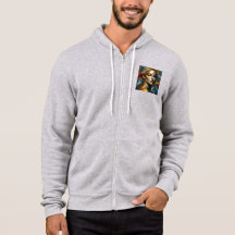 Mannen Bella+Canvas Full-Zip - Glas in lood Art 2