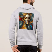 Mannen Bella+Canvas Full-Zip - Glas in lood Art 2 Hoodie (Achterkant)