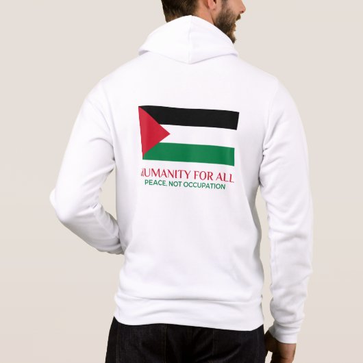 Mannen Bella+Canvas Full-Zip Hoodie (Palestina) (Achterkant)