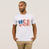Mannen Bella Canvas T-Shirt-USA Vlag T-Shirt (Voorkant volledig)