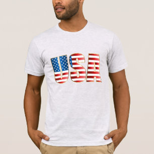 Mannen Bella Canvas T-Shirt-USA Vlag T-Shirt