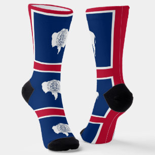 Mannen bemanning sokken met vlag van Wyoming, V.S.