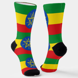 Mannen bemanningslid sokken met Ethiopische vlag