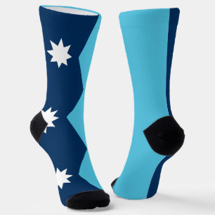 Mannen bemanningslid sokken met vlag van Minnesota