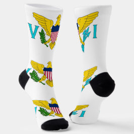 Mannen bemanningssokken met vlag van Maagdeneiland Sokken