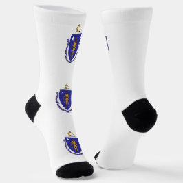 Mannen bemanningssokken met vlag van Massachusetts Sokken