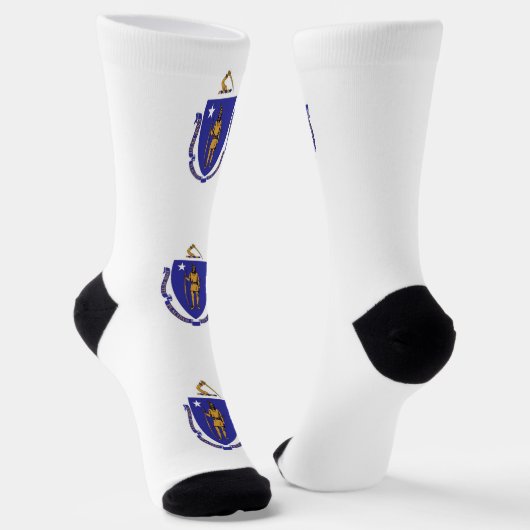 Mannen bemanningssokken met vlag van Massachusetts Sokken (Gebogen)