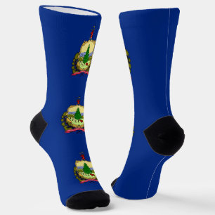 Mannen bemanningssokken met vlag van Vermont, VS Sokken