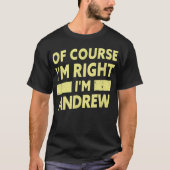 Mannen ben ik Andrew Funny Andrew Name T-shirt (Voorkant)