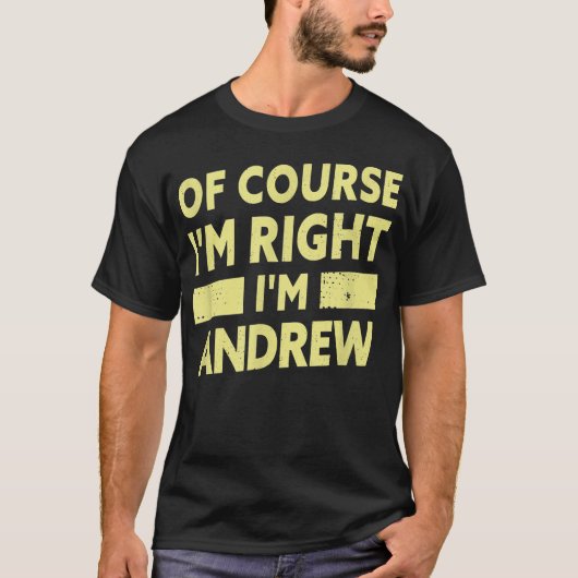 Mannen ben ik Andrew Funny Andrew Name T-shirt (Voorkant)