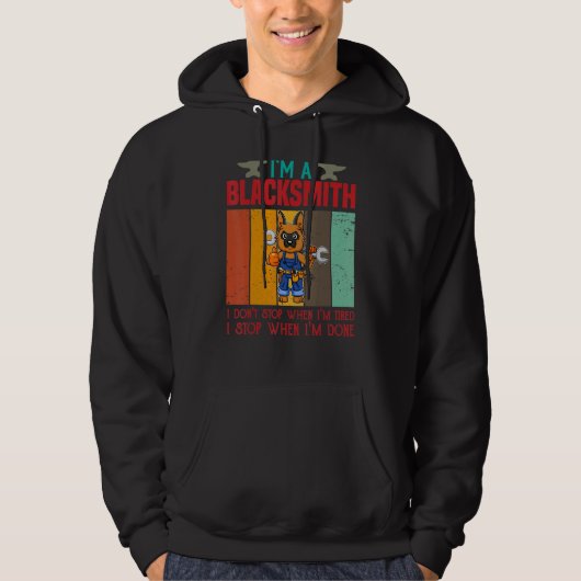 Mannen ben ik een Blacksmith die ik niet stop als  Hoodie (Voorkant)