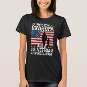 Mannen ben ik een pa opa en een veteraan opa Fathe T-shirt