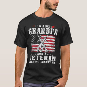 Mannen ben ik een pa opa Veteran Vaderdag T-shirt