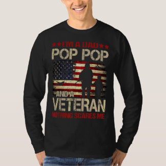 Mannen ben ik een pa Pop Pop en een veteraan niets T-shirt