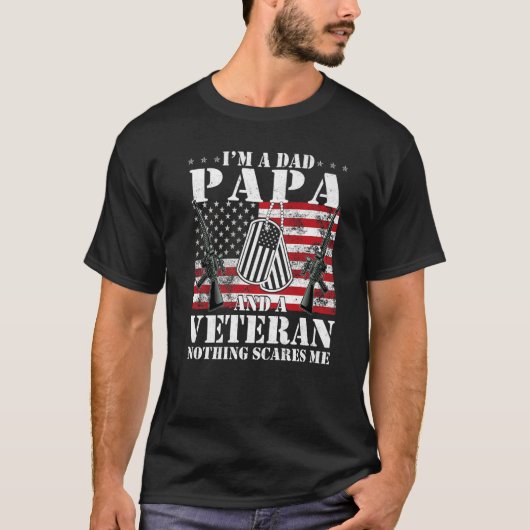 Mannen ben ik een pap en een veteraan.. niets maak t-shirt (Voorkant)