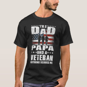 Mannen ben ik een pap en een veteraan pap papa gew t-shirt
