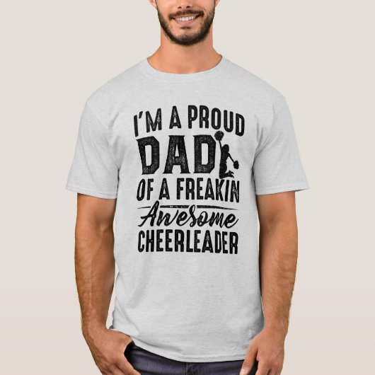 Mannen ben ik een Proud Cheerleader pa van Daughte T-shirt (Voorkant)