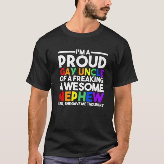 Mannen ben ik een Proud Gay Oom Gay Pride T-shirt (Voorkant)