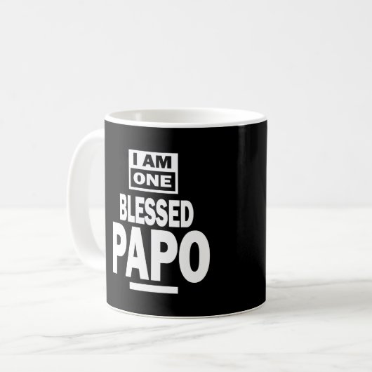 Mannen ben ik één zegelloze Papo-vaders dag cadeau Koffiemok (Voorkant links)