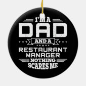 Mannen ben ik pa en een restaurantmanager. keramisch ornament (Achterkant)