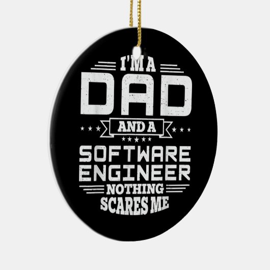 Mannen ben ik pa en software engineer niets keramisch ornament (Rechts)