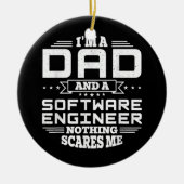 Mannen ben ik pa en software engineer niets keramisch ornament (Voorkant)