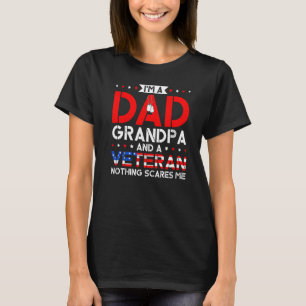 Mannen ben ik pa-opa en veteraan-veteraan-graan t-shirt