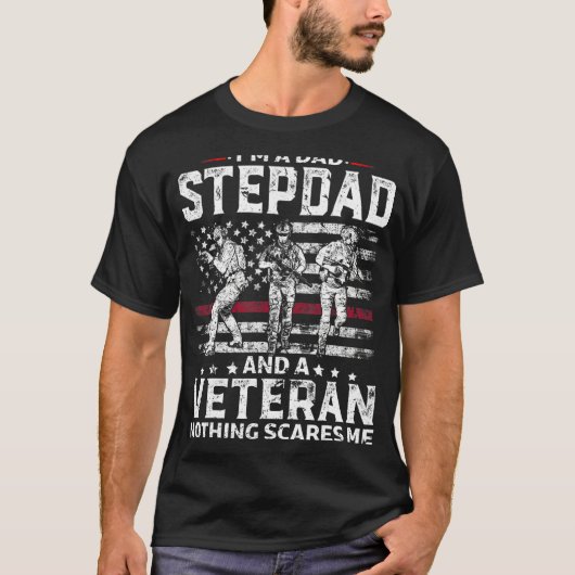 Mannen ben ik pa Stepdad Shirt Veteraan Vaderdag (Voorkant)