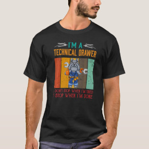 Mannen ben ik technische drager stoppen als ik kla t-shirt