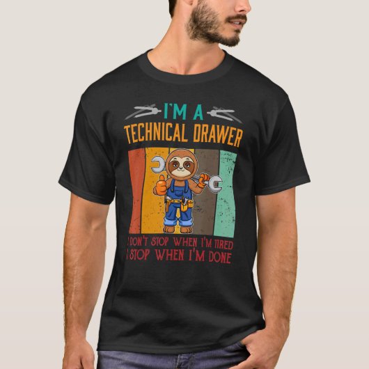 Mannen ben ik technische drager stoppen als ik kla t-shirt (Voorkant)