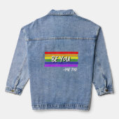 Mannen ben je dol op papa  regenboogpride lgbt denim jacket (Achterkant)