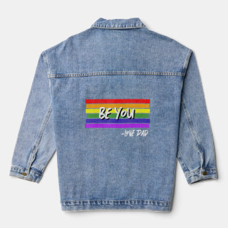 Mannen ben je dol op papa  regenboogpride lgbt denim jacket