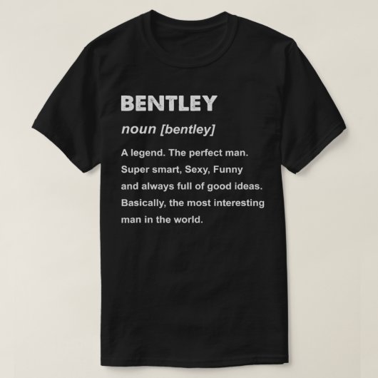 Mannen Bentley Name Cadeft T-shirt (Design voorkant)