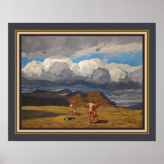 "Mannen & bergen" 1909 Rockwell Kent Poster (Voorkant)