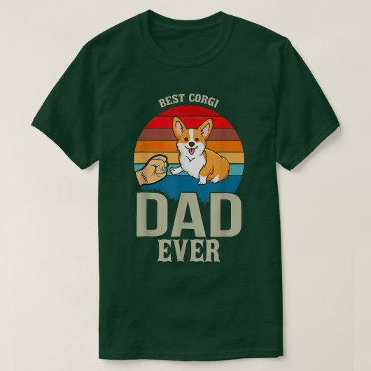 Mannen Best Corgi Dad over Hondenliefhebber Owner  T-shirt (Design voorkant)