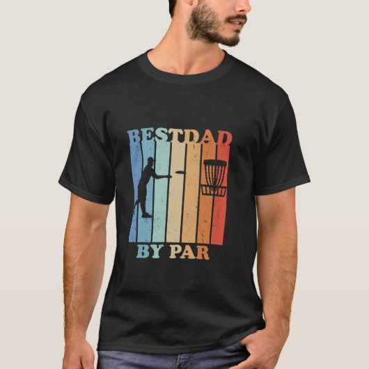 Mannen Best Dad van Par Disc Golf Funny Fathers Da T-shirt (Voorkant)