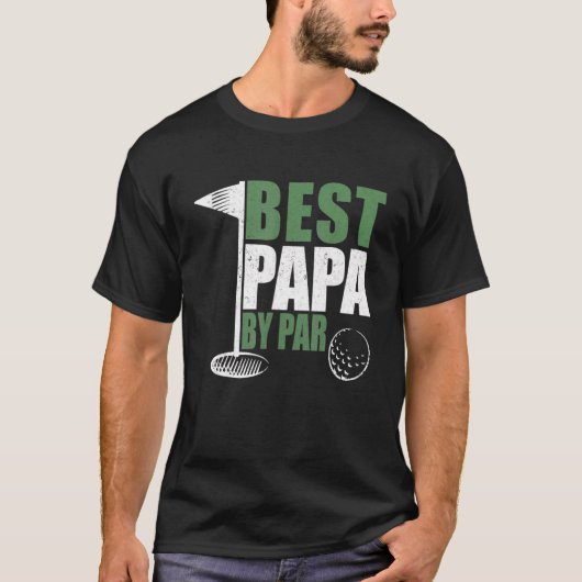 Mannen Best Papa By Par Vaderdag Golf Dad Grand T-shirt (Voorkant)