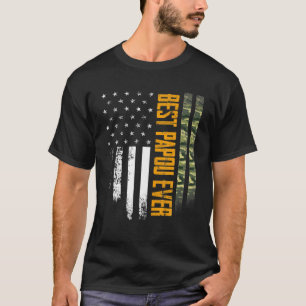 Mannen  Best Papou Ever Camo American Flag Di T-shirt