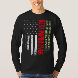 Mannen  Best Papou Ever Camo American Flag Di T-shirt