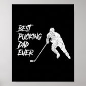 Mannen Best Pucking Papa Ever Hockey Vaderdag GIF Poster (Voorkant)