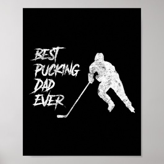Mannen Best Pucking Papa Ever Hockey Vaderdag GIF Poster (Voorkant)