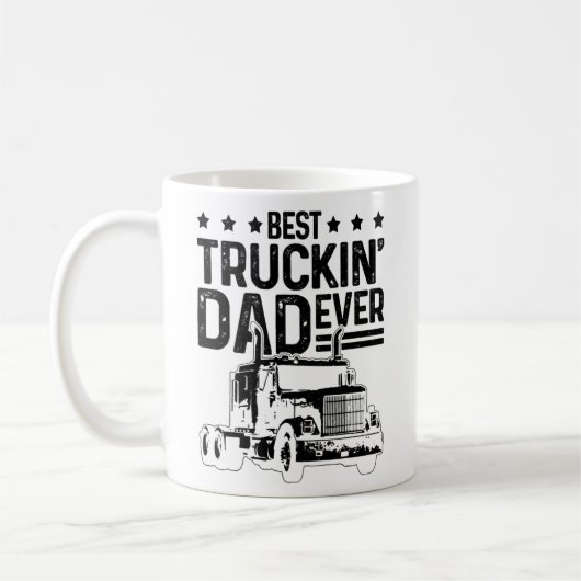 Mannen Best Truckin' Pap Ever Truck Driver Vader Koffiemok (Links)