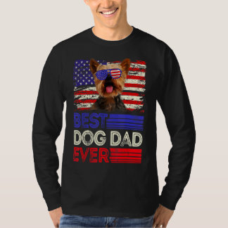 Mannen Best Yorkshire Terrier Dad Oover American F T-shirt